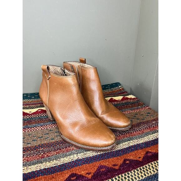 Madewell The Brown Billie Boot Leather Heeled Bootie Size 7.5 - Picture 3 of 8